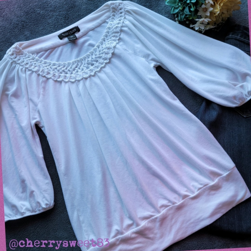 Crocheted Neck Blouse